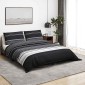 vidaXL Σετ Παπλωματοθήκη Μαύρο και Λευκό 135x200 cm Βαμβακερό