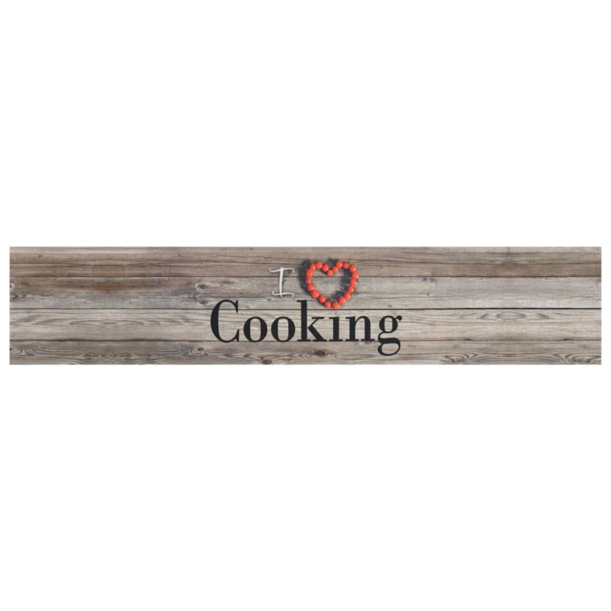 vidaXL Χαλί Κουζίνας Πλενόμενο Γκρι Επιγρ. Cooking 60x300 εκ. Βελούδο