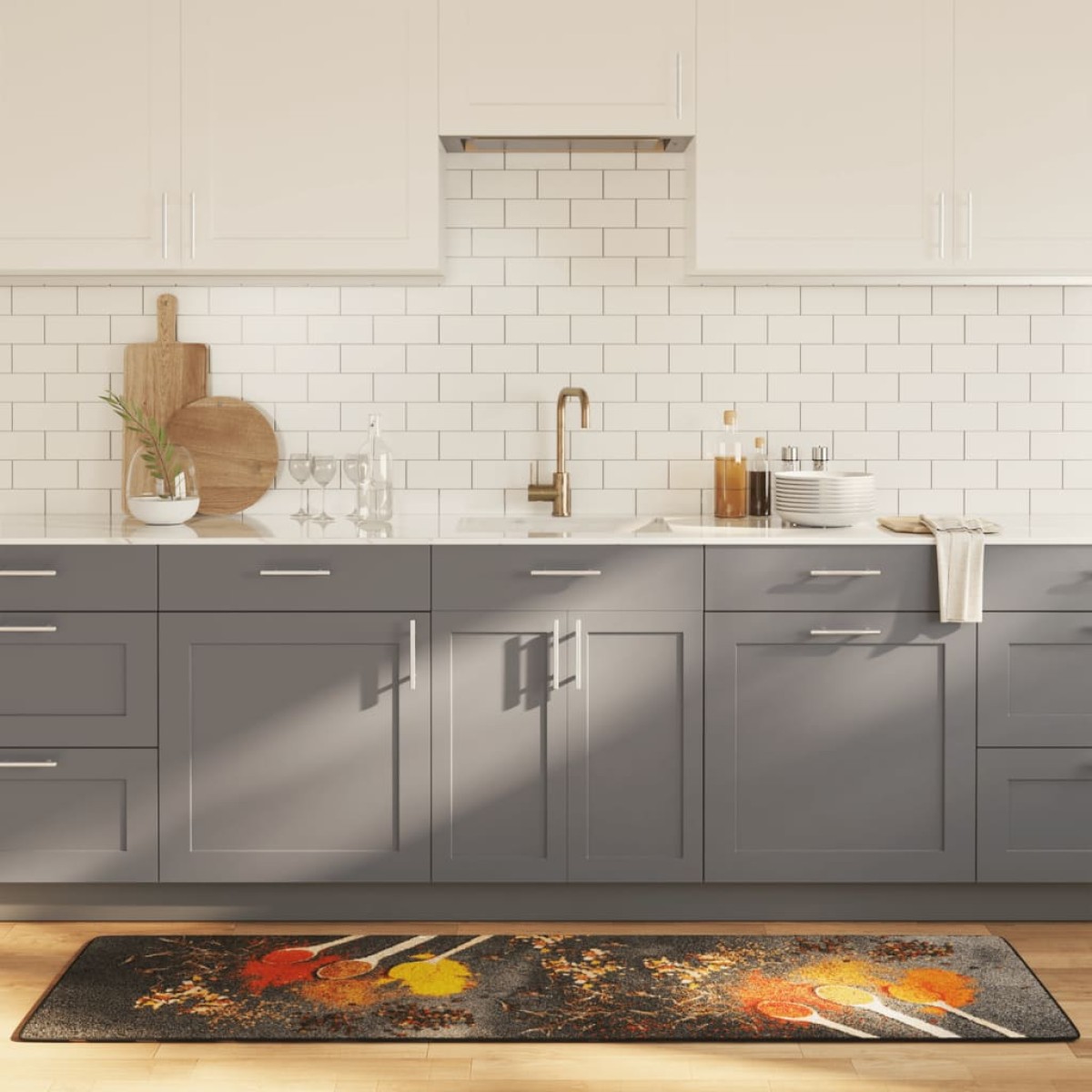 vidaXL Χαλί Κουζίνας Πλενόμενο Πολύχρωμο 60x180 εκ.