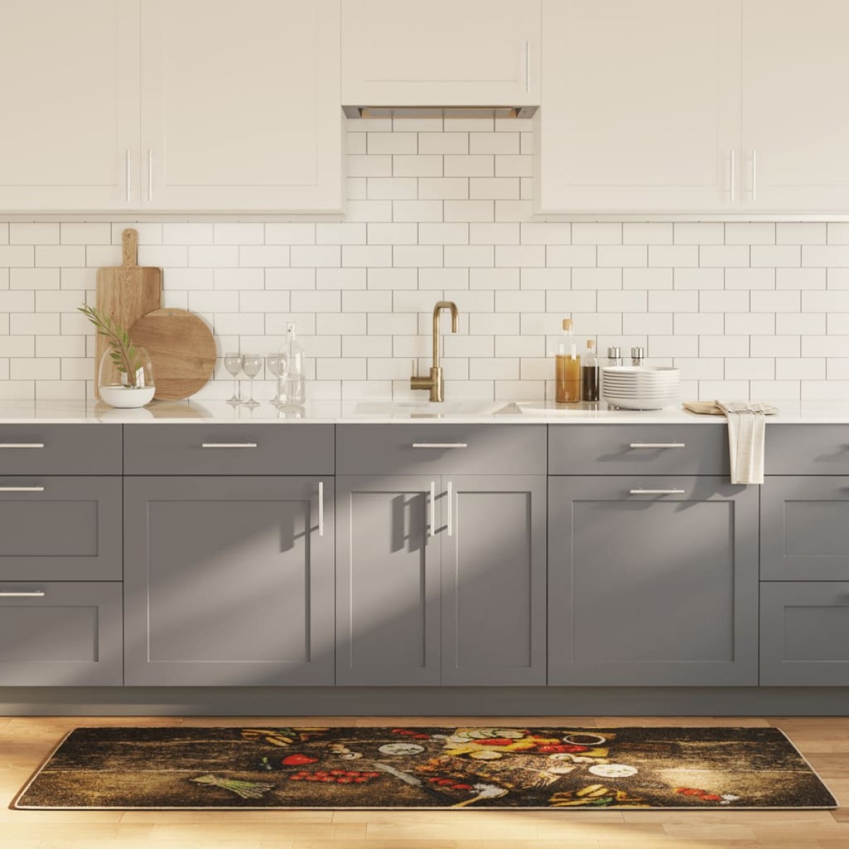 vidaXL Χαλί Κουζίνας Πλενόμενο Πολύχρωμο 60x180 εκ.