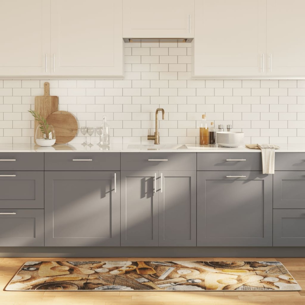 vidaXL Χαλί Κουζίνας Πλενόμενο Πολύχρωμο 60x180 εκ.
