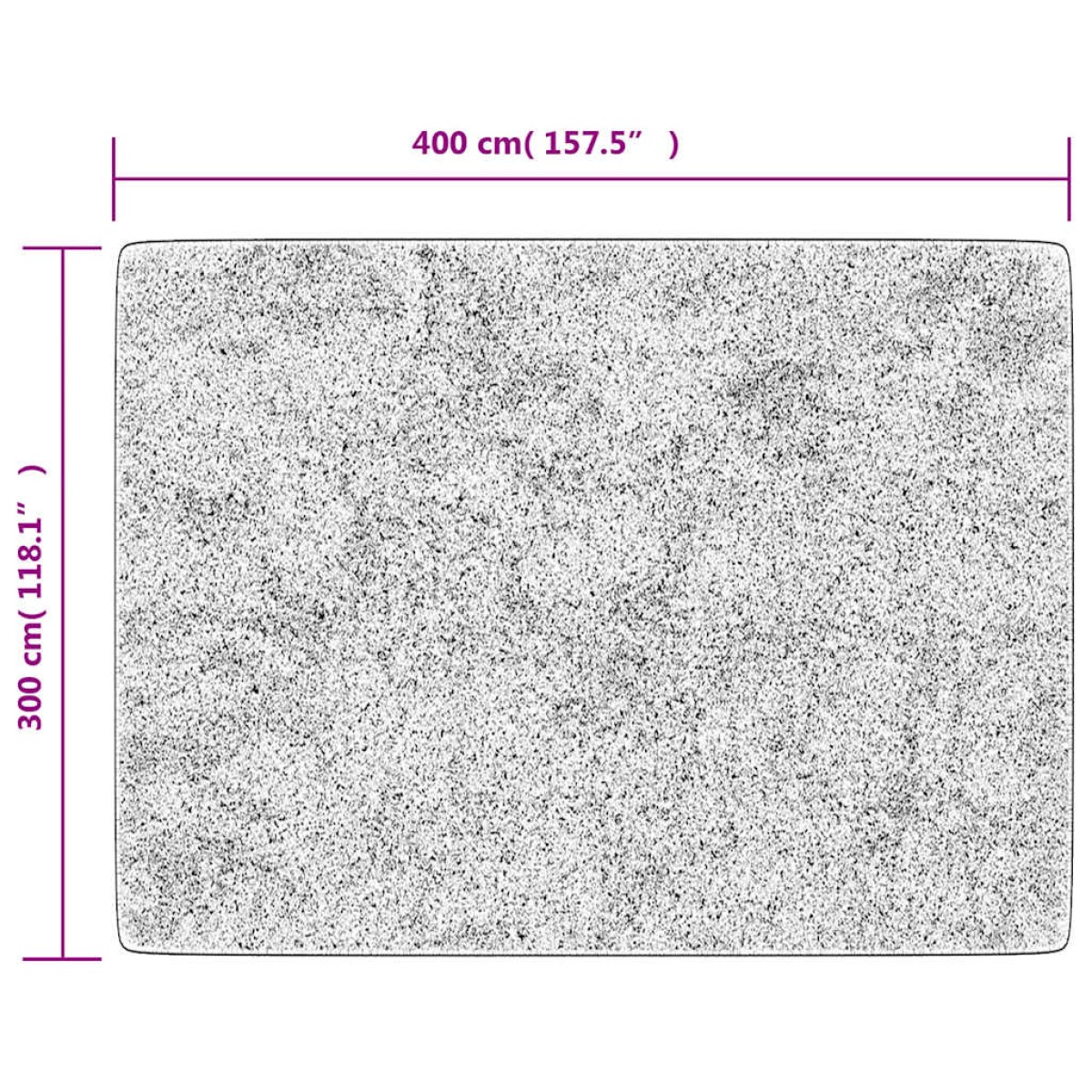 vidaXL Χαλί Πλενόμενο Αντιολισθητικό Γκρι 400 x 300 εκ.