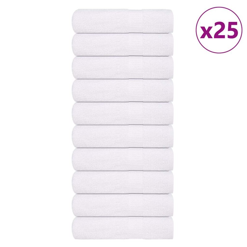 vidaXL Πετσέτες Μπάνιου FROGN 25 τεμ. Λευκό 100x150 εκ. 360 γρ./μ²