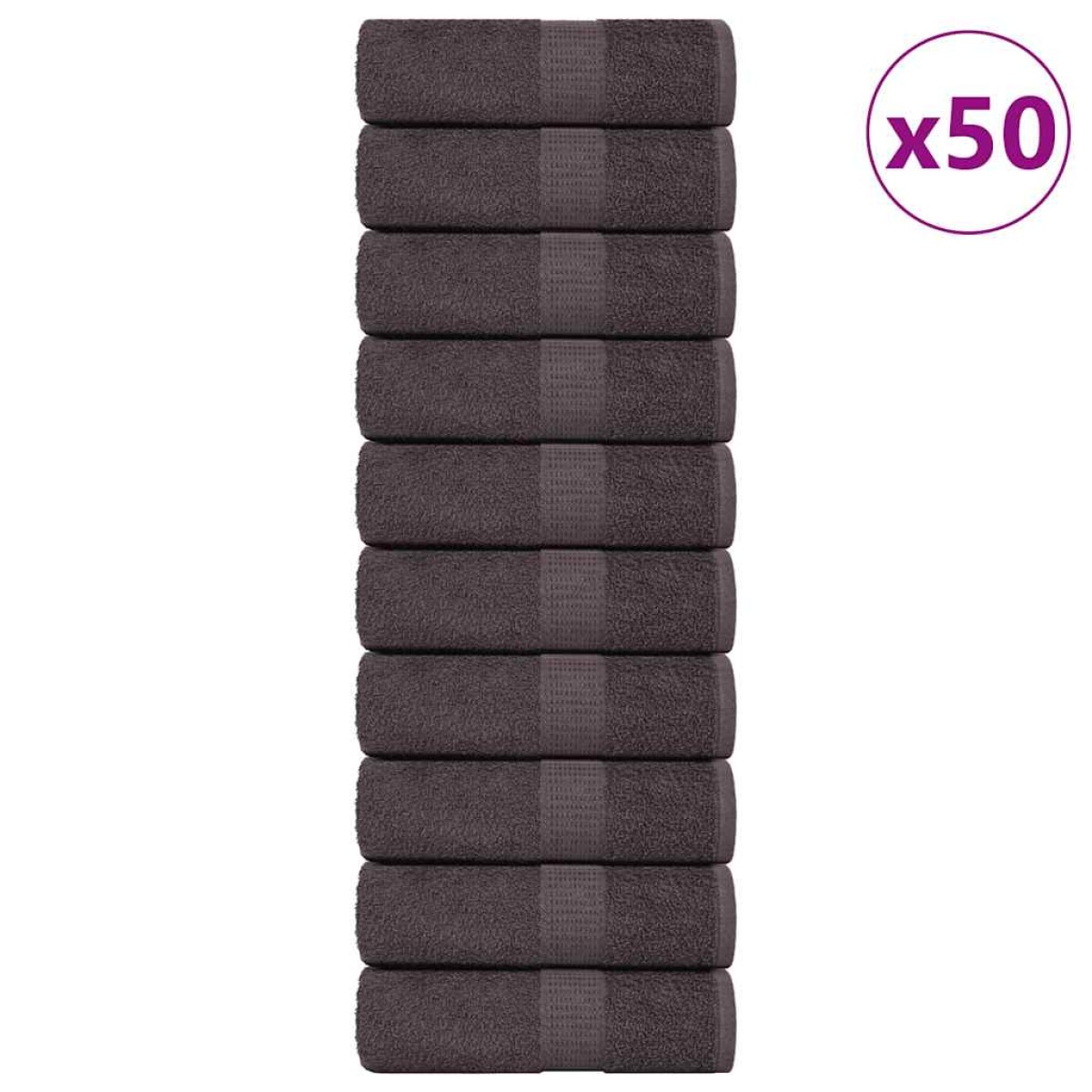 vidaXL Πετσέτες Πλυσίματος FROGN 50 τεμ. Ανθρακί 30x30 εκ. 360 γρ./μ²