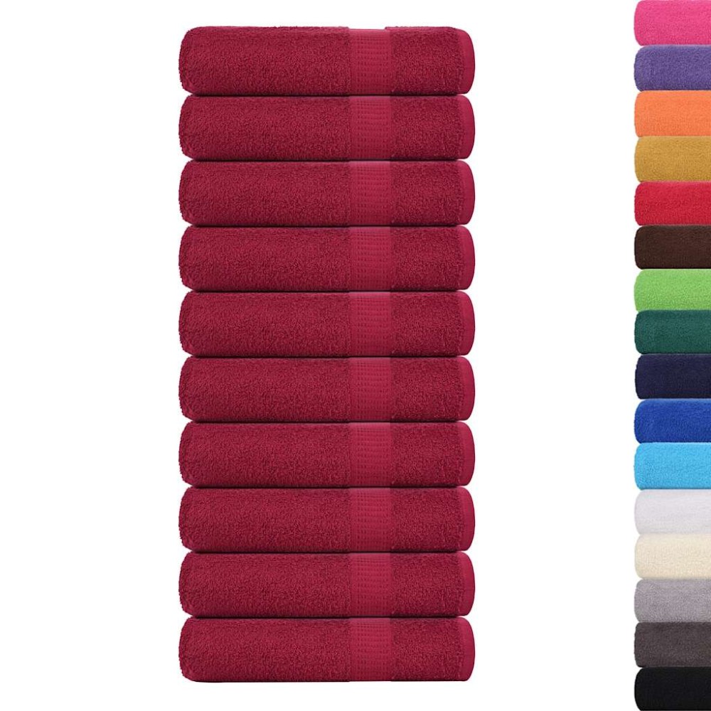 vidaXL Πετσέτες μπάνιου FROGN 10 τμχ Bordeaux 70x140 εκ. 360 gsm