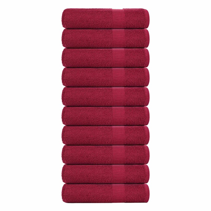 vidaXL Πετσέτες μπάνιου FROGN 10 τμχ Bordeaux 70x140 εκ. 360 gsm