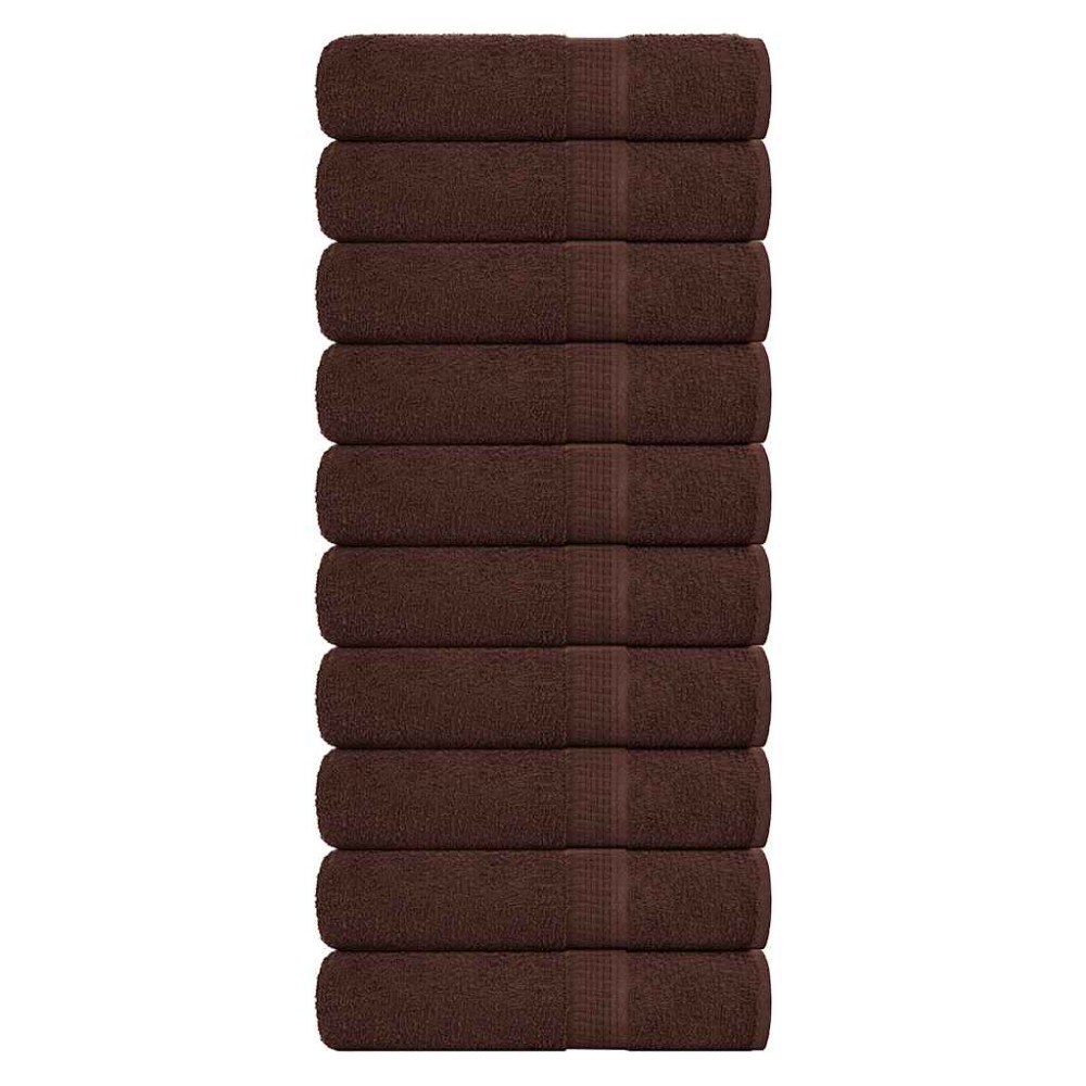 vidaXL Πετσέτες Μπάνιου FROGN 10 τεμ. Καφέ 100x150 εκ. 360 γρ./μ²