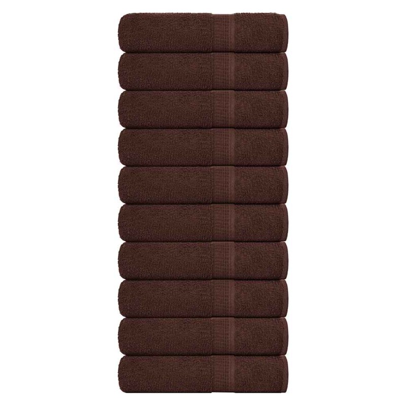 vidaXL Πετσέτες Μπάνιου FROGN 10 τεμ. Καφέ 100x150 εκ. 360 γρ./μ²