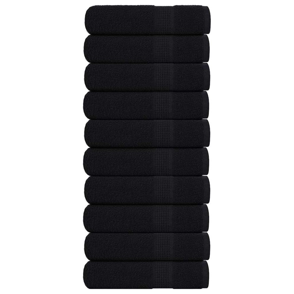 vidaXL Χειροπετσέτες FROGN 10 τεμ. Μαύρες 50x100 εκ. 360 γρ./μ²