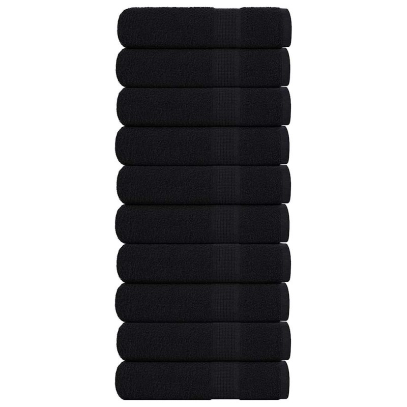vidaXL Χειροπετσέτες FROGN 10 τεμ. Μαύρες 50x100 εκ. 360 γρ./μ²