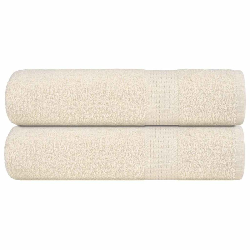 vidaXL Χειροπετσέτες FROGN 2 τεμ. Κρεμ 50x100 εκ. 360 γρ./τ.μ.