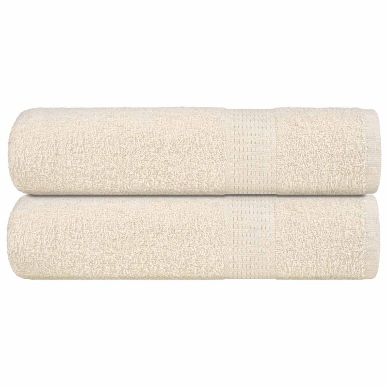 vidaXL Πετσέτες Ντους FROGN 2 τεμ. Κρεμ 70x140 εκ. 360 γρ./τ.μ.