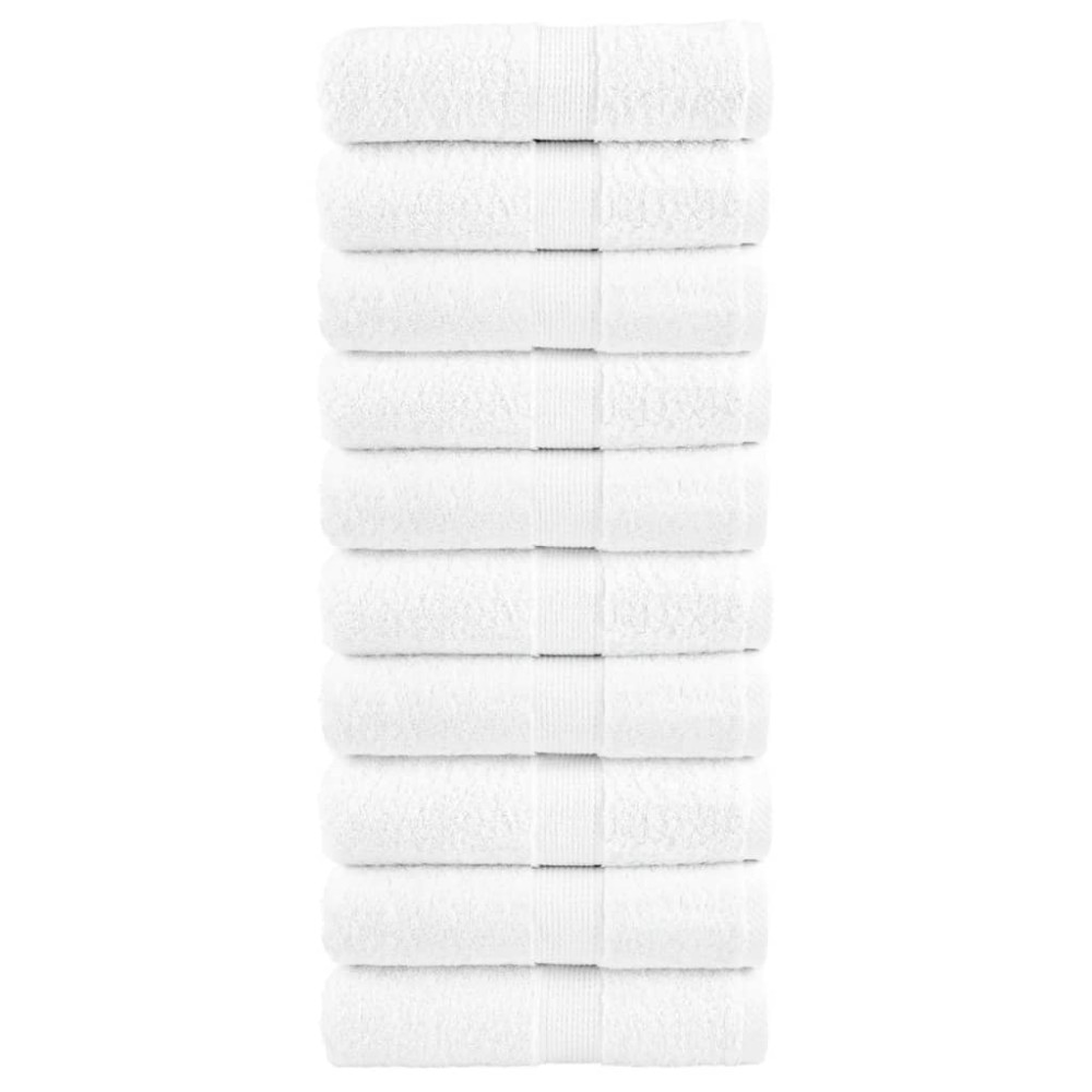 vidaXL Παντόφλες Premium SOLUND 10 τεμ. Λευκό 30x30 εκ. 600 γρ./μ²