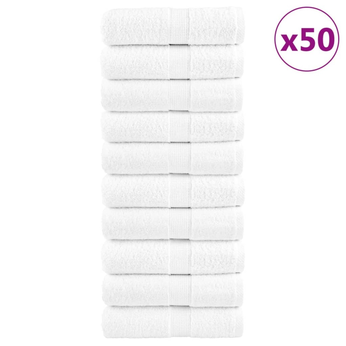 vidaXL Παντόφλες Premium SOLUND 50 τεμ. Λευκό 30x30 εκ. 600 γρ./μ²
