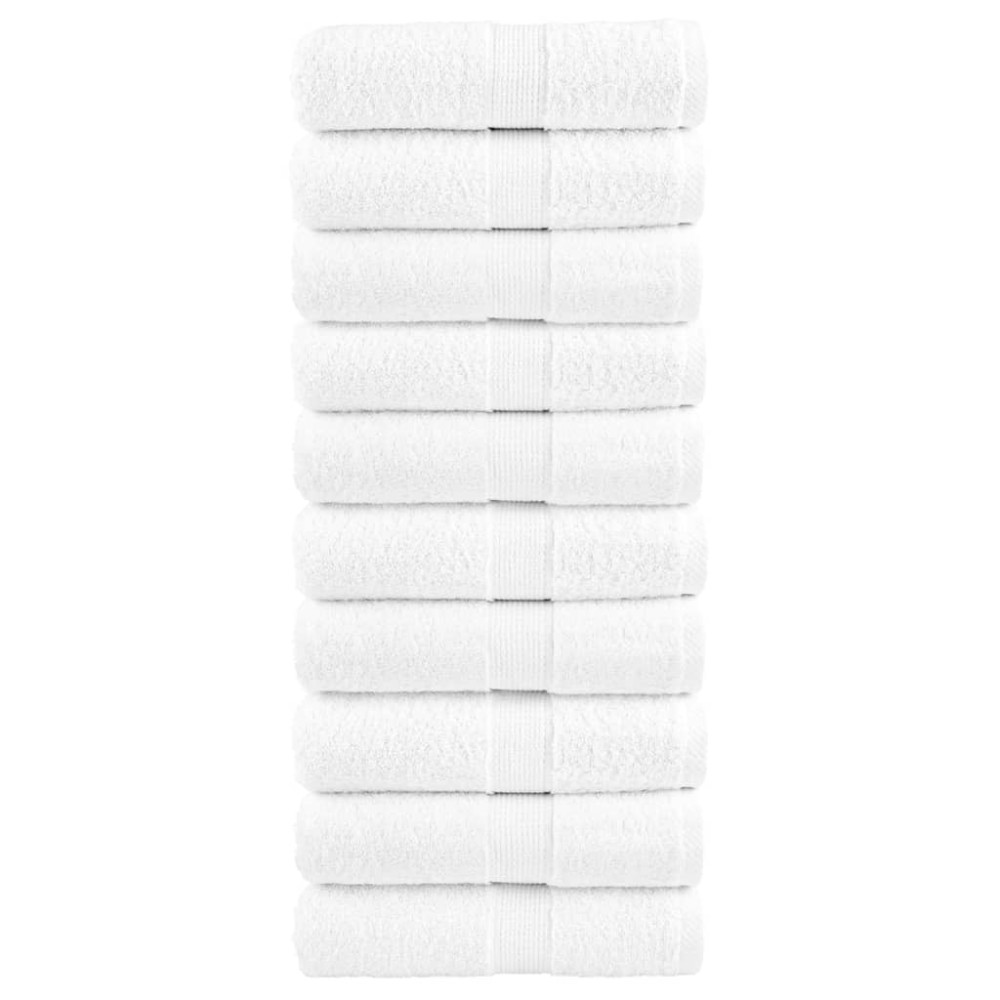 vidaXL Πετσέτες Ξενώνα Premium SOLUND 10 τεμ. Λευκές 30x50 εκ. 600 γρ./τ.μ.