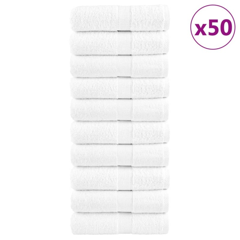 vidaXL Πετσέτες Ξενώνα Premium SOLUND 50 τεμ. Λευκό 30x50 εκ. 600 γρ./μ²