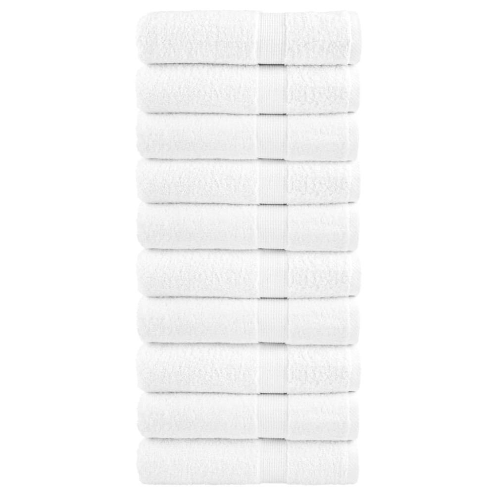 vidaXL Χειροπετσέτες Premium SOLUND 10 τεμ. Λευκό 50x100 εκ. 600 γρ./μ²