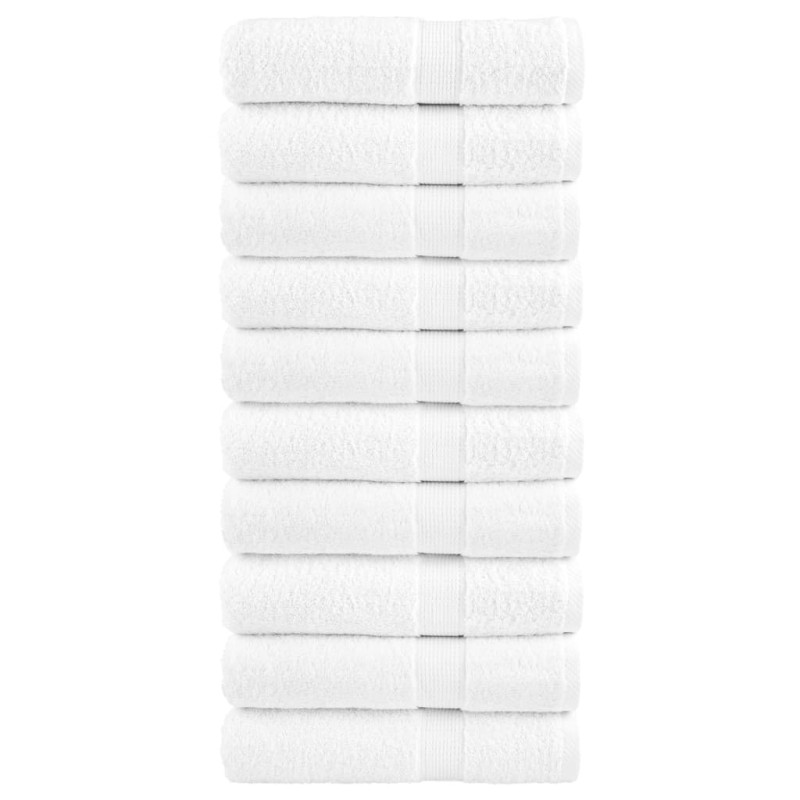 vidaXL Χειροπετσέτες Premium SOLUND 10 τεμ. Λευκό 50x100 εκ. 600 γρ./μ²