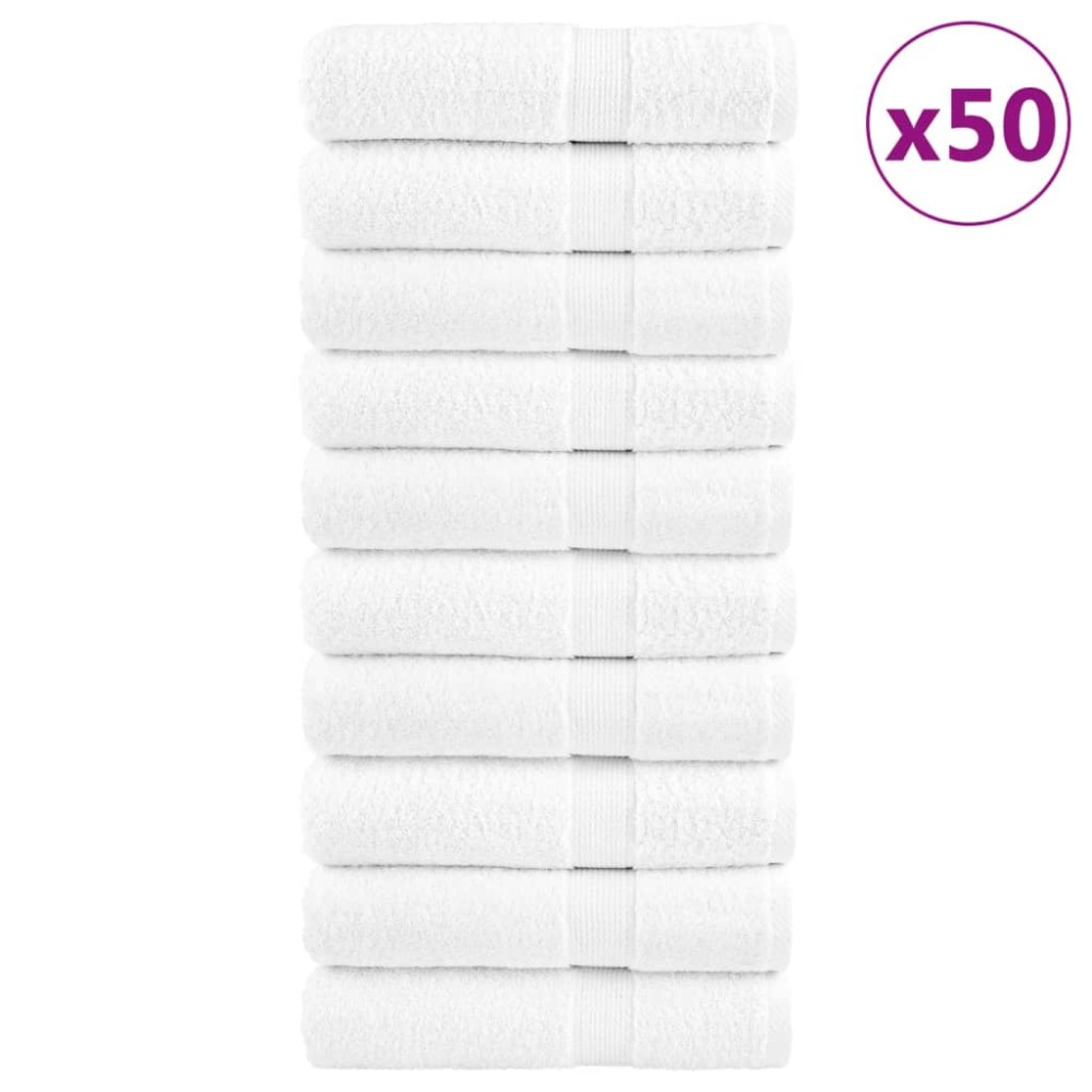 vidaXL Χειροπετσέτες Premium SOLUND 50 τεμ. Λευκό 50x100 εκ. 600 γρ./μ²