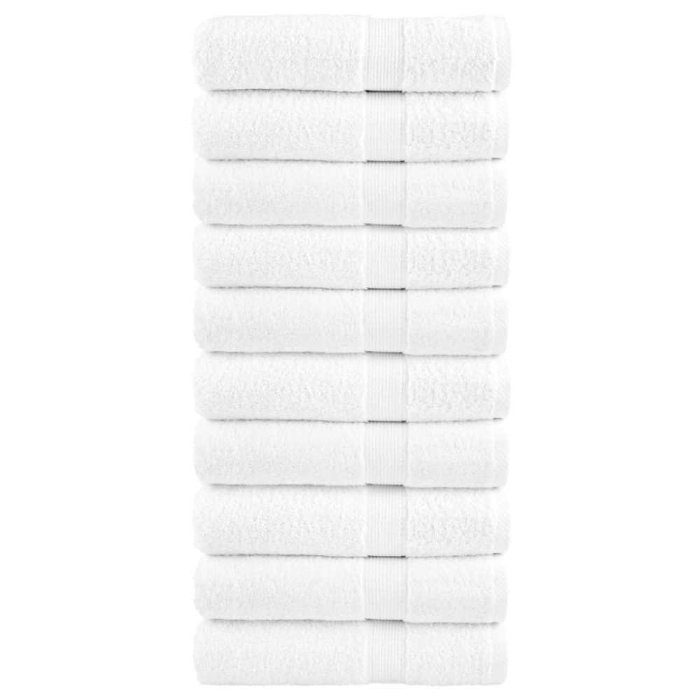 vidaXL Πετσέτες Μπάνιου Premium SOLUND 10 τεμ. Λευκό 70x140 εκ. 600 γρ./μ²