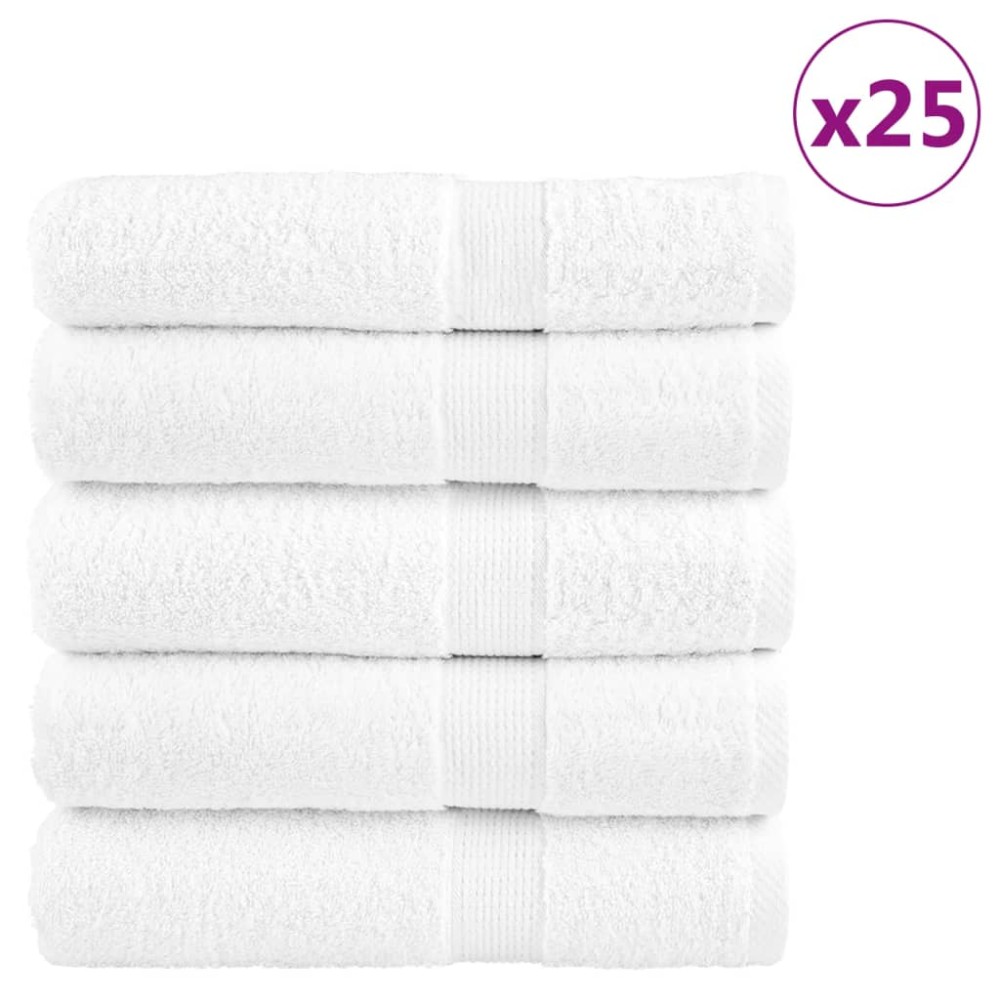 vidaXL Πετσέτες Μπάνιου Premium SOLUND 25 τεμ. Λευκό 70x140 εκ. 600 γρ./μ²