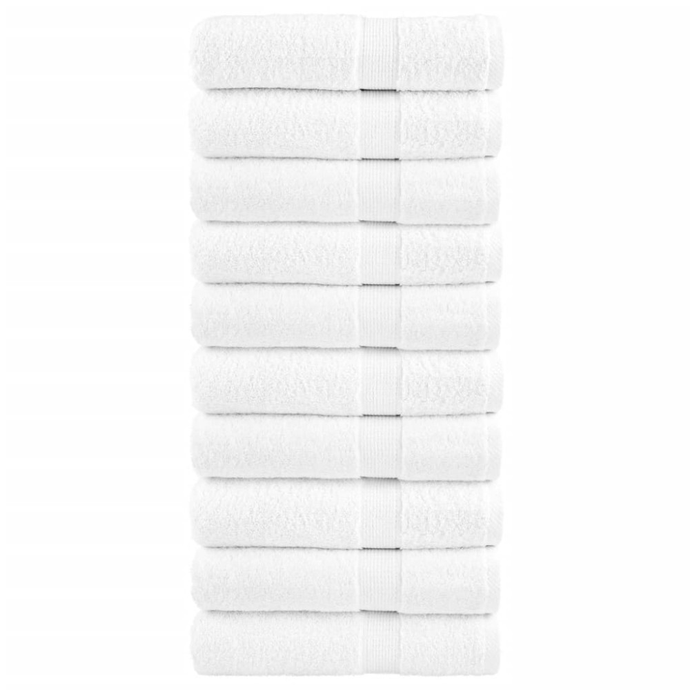 vidaXL Πετσέτες Μπάνιου Premium SOLUND 10 τεμ. Λευκό 100x150 εκ. 600 γρ./μ²