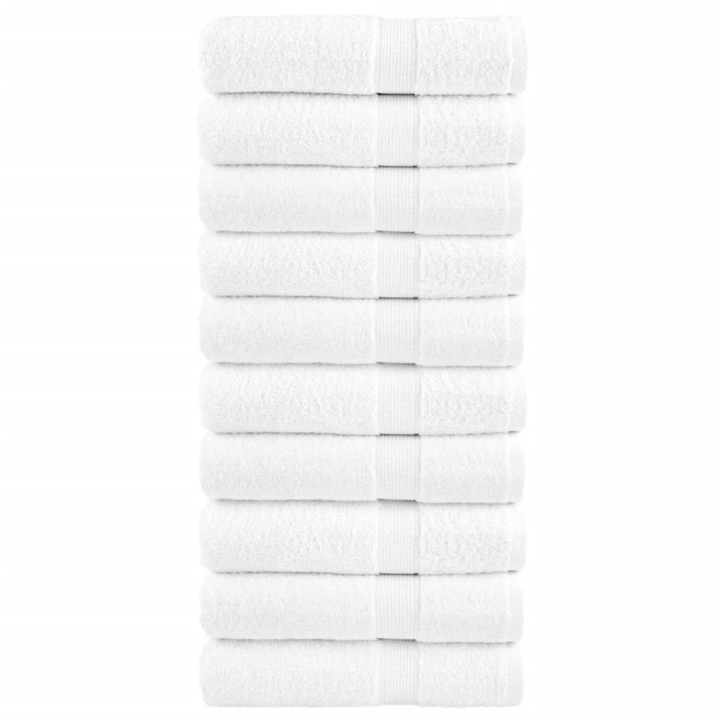 vidaXL Πετσέτες Μπάνιου Premium SOLUND 10 τεμ. Λευκό 100x150 εκ. 600 γρ./μ²