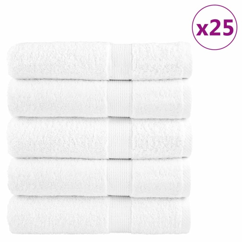 vidaXL Πετσέτες Μπάνιου Premium SOLUND 25 τεμ. Λευκό 100x150 εκ. 600 γρ./μ²