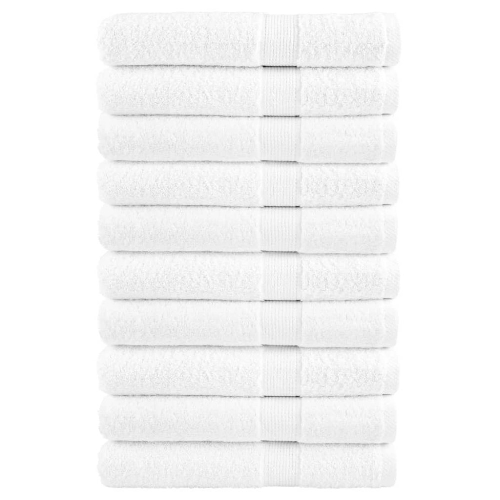 vidaXL Πετσέτες Premium SOLUND 10 τεμ. Λευκό 100x200 εκ. 600 γρ./μ²