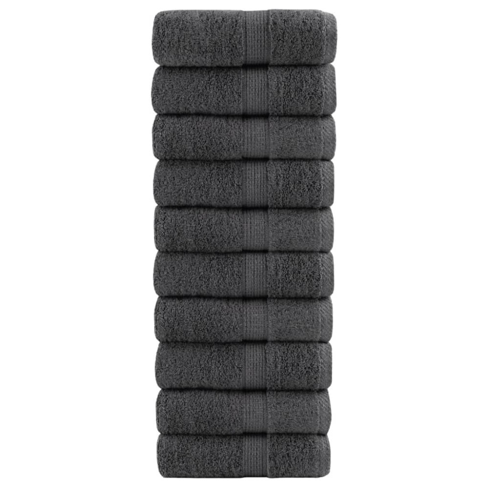 vidaXL Παντόφλες Premium SOLUND 10 τεμ. Ανθρακί 30x30 εκ. 600 γρ./μ²