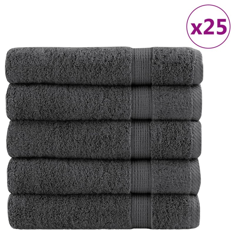 vidaXL Πετσέτες Μπάνιου Premium SOLUND 25 τεμ. Ανθρακί 70x140 εκ. 600 γρ./μ²