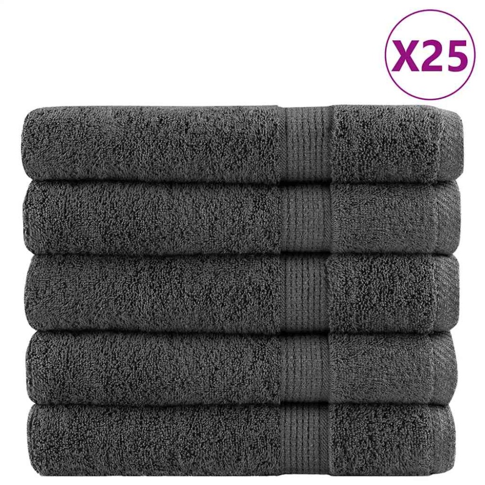 vidaXL Πετσέτες Premium SOLUND 50 τεμ. Ανθρακί 100x200 εκ. 600 γρ./μ²