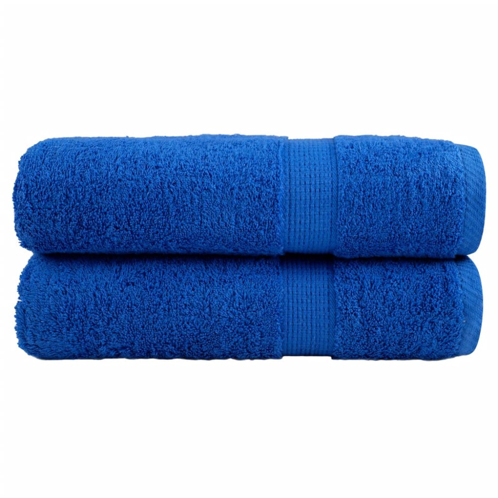 vidaXL Πετσέτες Μπάνιου Premium SOLUND 2 τεμ. Μπλε 100x150 εκ. 600 γρ./μ²