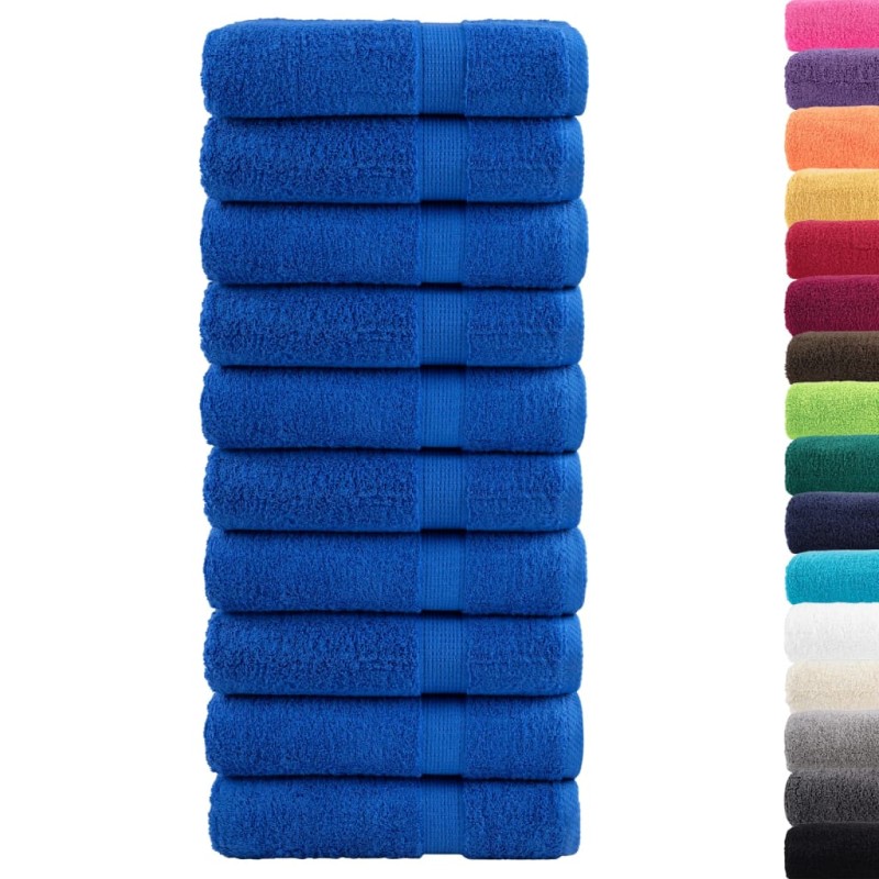 vidaXL Πετσέτες Μπάνιου Premium SOLUND 10 τεμ. Μπλε 100x150 εκ. 600 γρ./μ²