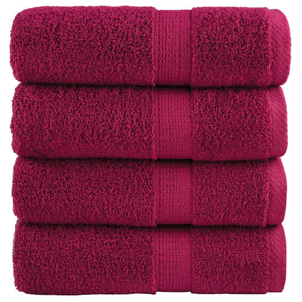 vidaXL Παντόφλες Premium SOLUND 4 τεμ. Μπορντό 30x30 εκ. 600 γρ./τ.μ.