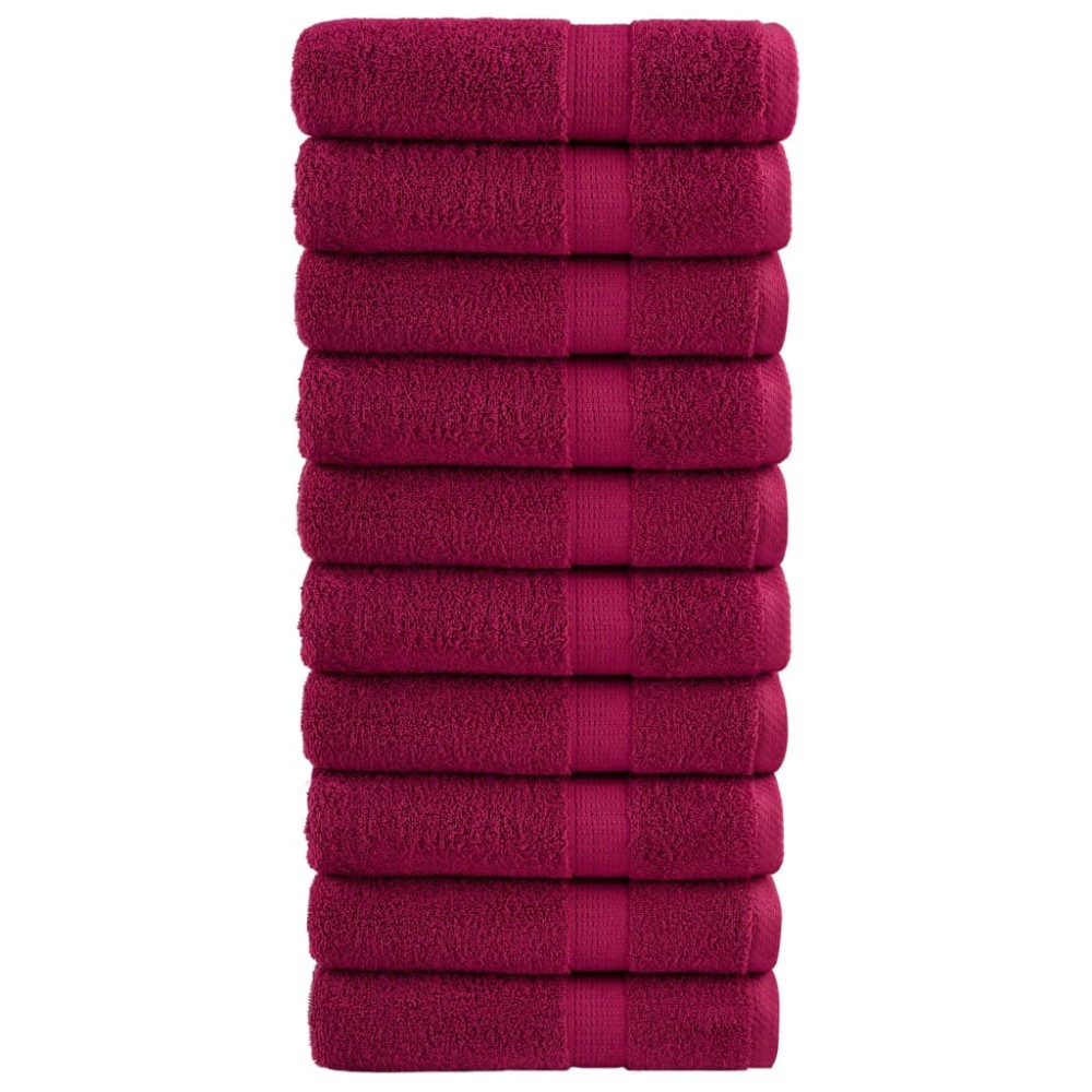vidaXL Premium Πετσέτες μπάνιου SOLUND 10 τμχ Bordeaux 70x140 εκ. 600 gsm