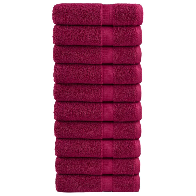 vidaXL Premium Πετσέτες μπάνιου SOLUND 10 τμχ Bordeaux 70x140 εκ. 600 gsm