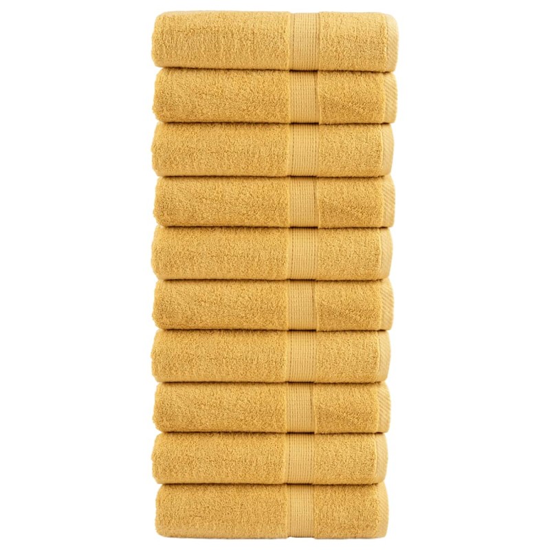 vidaXL Χειροπετσέτες Premium SOLUND 10 τεμ. Χρυσές 50x100 εκ. 600 γρ./μ²
