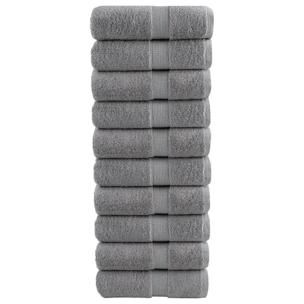 vidaXL Παντόφλες Premium SOLUND 10 τεμ. Γκρι 30x30 εκ. 600 γρ./τ.μ.