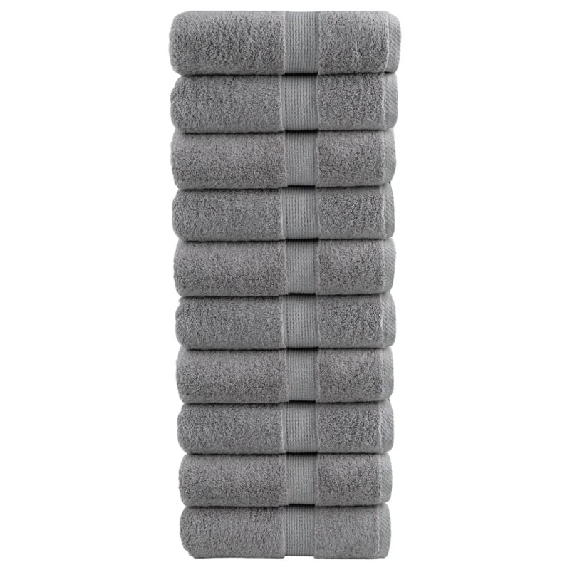 vidaXL Παντόφλες Premium SOLUND 10 τεμ. Γκρι 30x30 εκ. 600 γρ./τ.μ.
