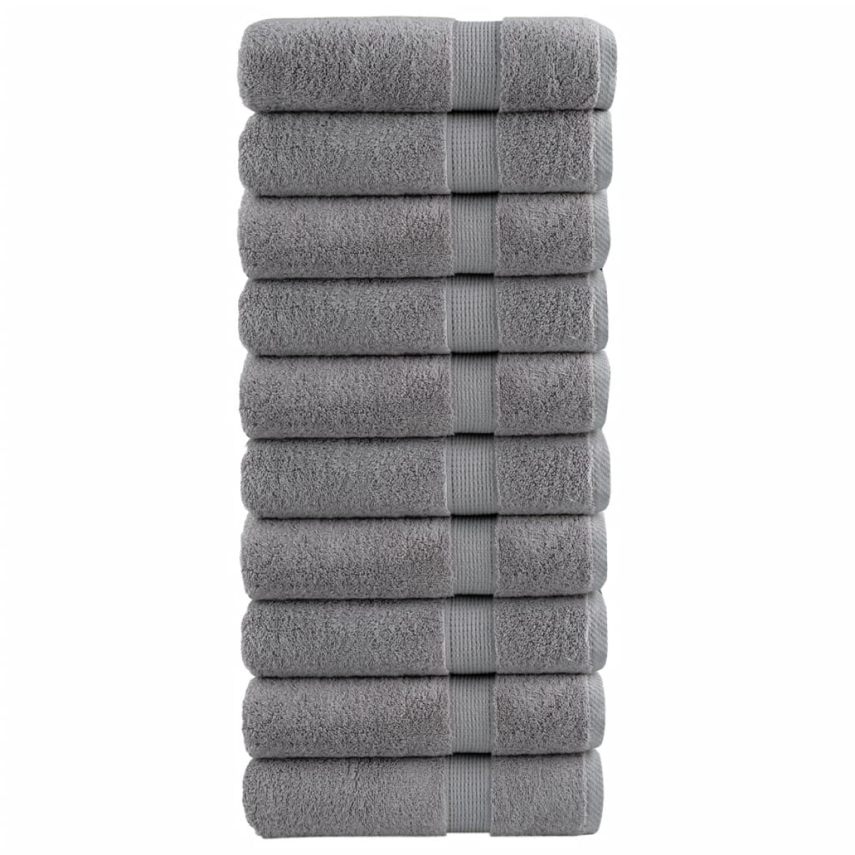 vidaXL Πετσέτες Μπάνιου Premium SOLUND 10 τεμ. Γκρι 70x140 εκ. 600 γρ./μ²
