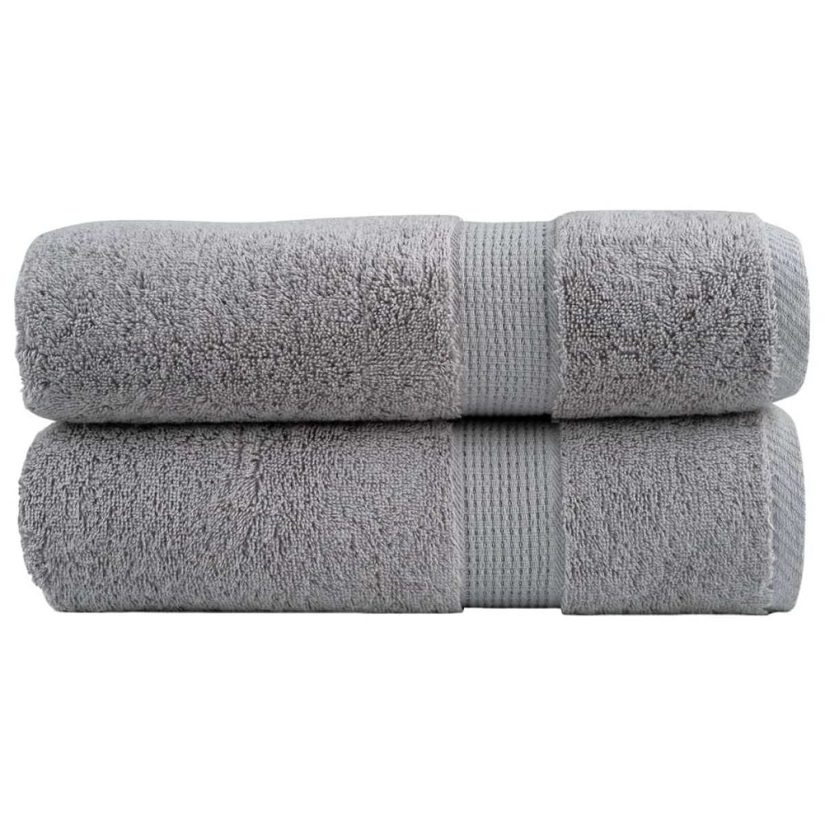 vidaXL Πετσέτες Μπάνιου Premium SOLUND 2 τεμ. Γκρι 100x150 εκ. 600 γρ./μ²