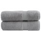 vidaXL Πετσέτες Μπάνιου Premium SOLUND 2 τεμ. Γκρι 100x150 εκ. 600 γρ./μ²