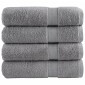 vidaXL Πετσέτες Μπάνιου Premium SOLUND 4 τεμ. Γκρι 100x150 εκ. 600 γρ./μ²
