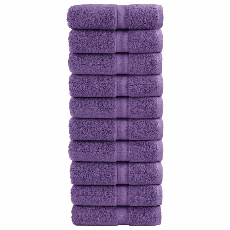 vidaXL Πετσέτες Ξενώνα Premium SOLUND 10 τεμ. Μωβ 30x50 εκ. 600 γρ./τ.μ.