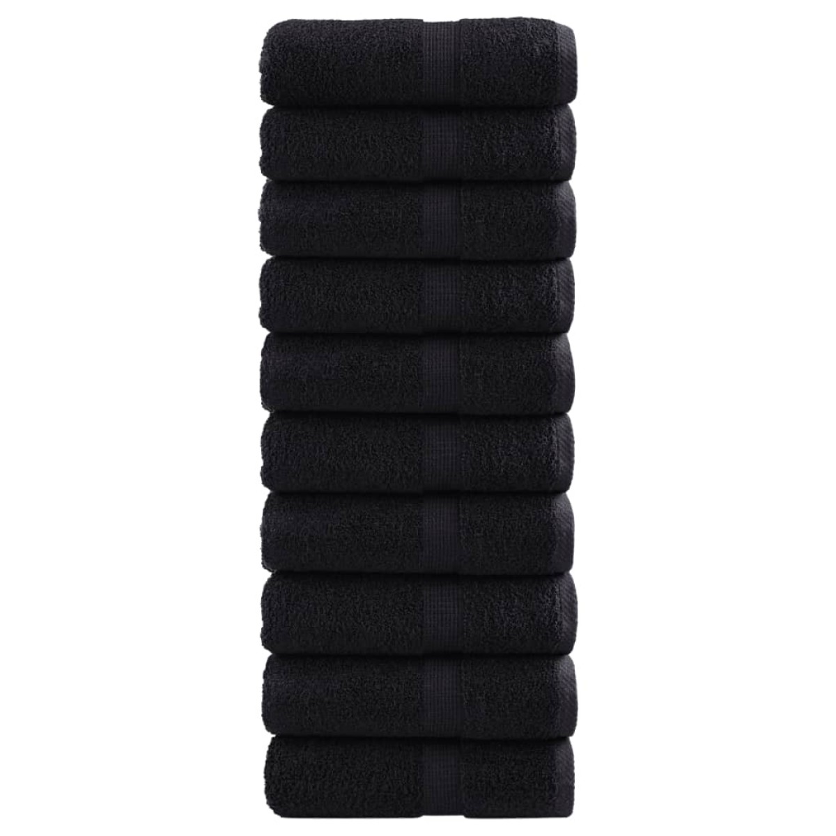 vidaXL Πετσέτες Ξενώνα Premium SOLUND 10 τεμ. Μαύρες 30x50 εκ. 600 γρ./τ.μ.