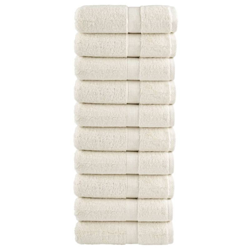 vidaXL Πετσέτες Ξενώνα Premium SOLUND 10 τεμ. Κρεμ 30x50 εκ. 600 γρ./τ.μ.