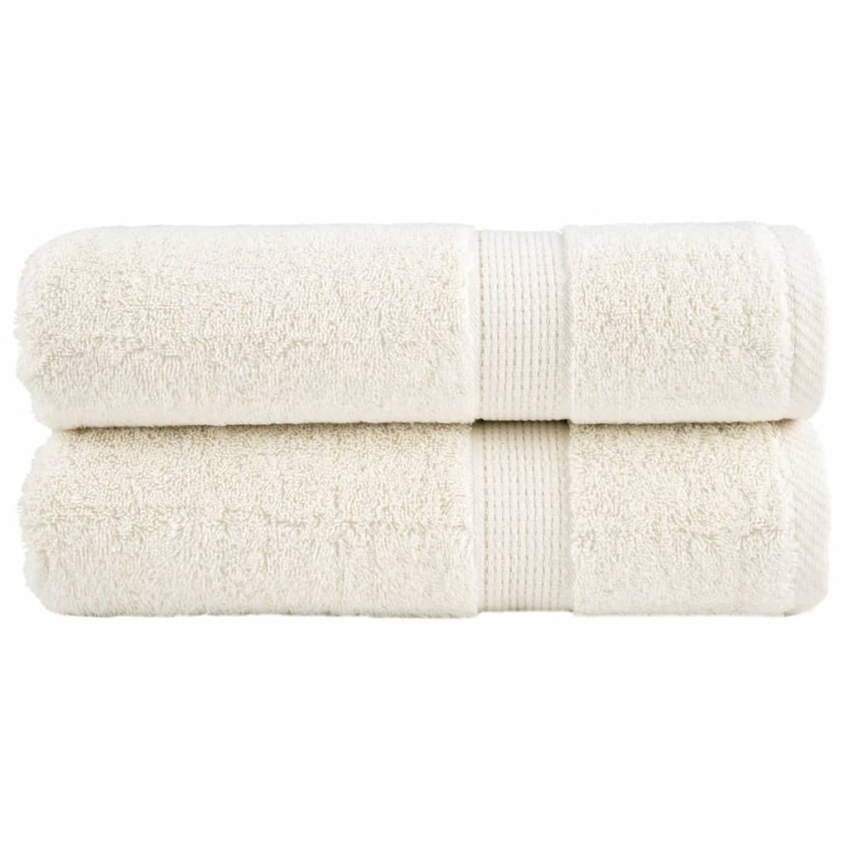 vidaXL Πετσέτες Μπάνιου Premium SOLUND 2 τεμ. Κρεμ 100x150 εκ. 600 γρ./μ²