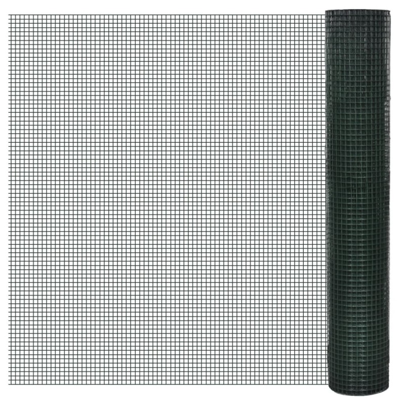 vidaXL Συρματόπλεγμα Κοτετσόσυρμα Πράσινο 10x1 μ Γαλβανιζέ Επικάλ. PVC
