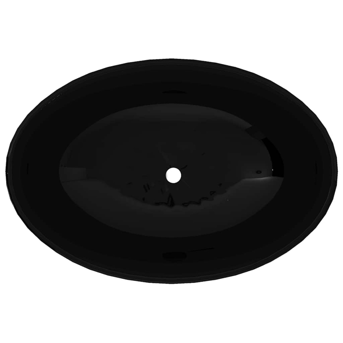 Πολυτελής Κεραμικός Νιπτήρας Οβάλ Μαύρος 40 x 33 cm